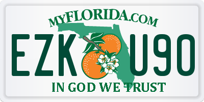 FL license plate EZKU90