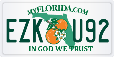 FL license plate EZKU92