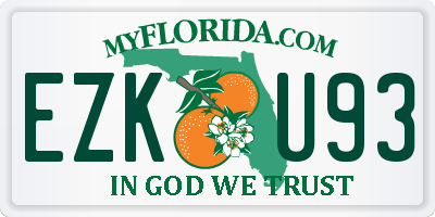 FL license plate EZKU93