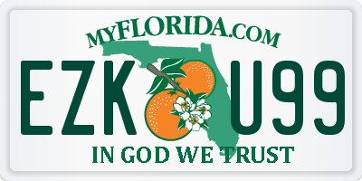 FL license plate EZKU99