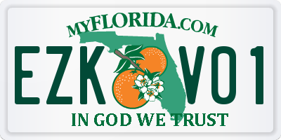 FL license plate EZKV01