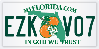 FL license plate EZKV07