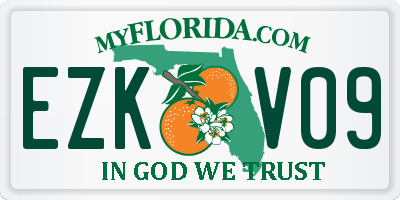 FL license plate EZKV09