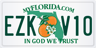 FL license plate EZKV10