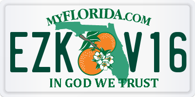 FL license plate EZKV16