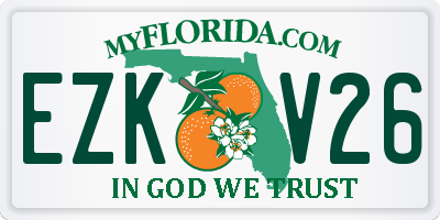 FL license plate EZKV26