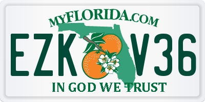 FL license plate EZKV36