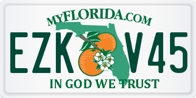 FL license plate EZKV45