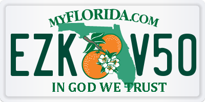 FL license plate EZKV50