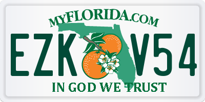 FL license plate EZKV54