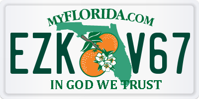 FL license plate EZKV67