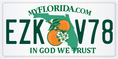 FL license plate EZKV78