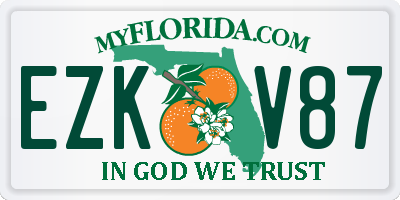 FL license plate EZKV87