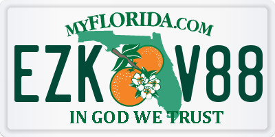 FL license plate EZKV88