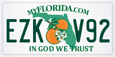 FL license plate EZKV92