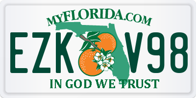 FL license plate EZKV98