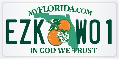 FL license plate EZKW01