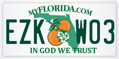 FL license plate EZKW03