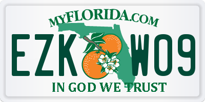 FL license plate EZKW09