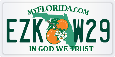 FL license plate EZKW29