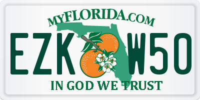 FL license plate EZKW50