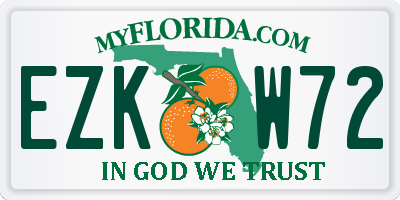 FL license plate EZKW72