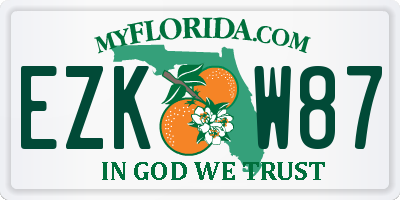 FL license plate EZKW87