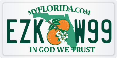 FL license plate EZKW99