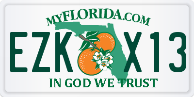 FL license plate EZKX13