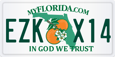 FL license plate EZKX14