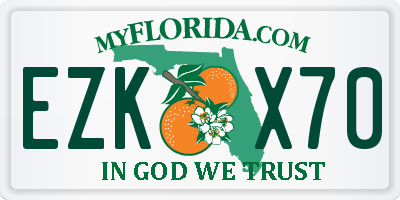 FL license plate EZKX70