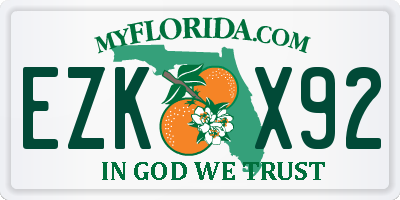 FL license plate EZKX92