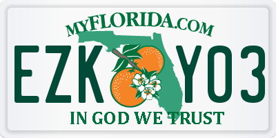 FL license plate EZKY03