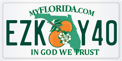 FL license plate EZKY40