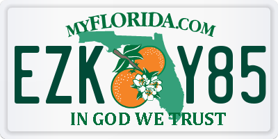 FL license plate EZKY85