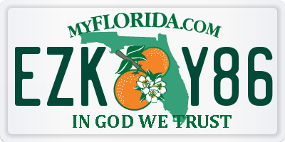 FL license plate EZKY86