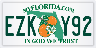 FL license plate EZKY92