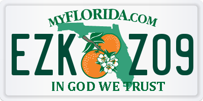 FL license plate EZKZ09