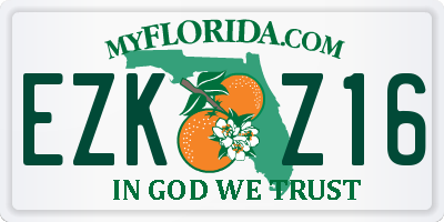 FL license plate EZKZ16