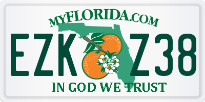 FL license plate EZKZ38