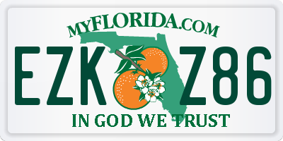 FL license plate EZKZ86