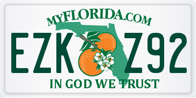 FL license plate EZKZ92