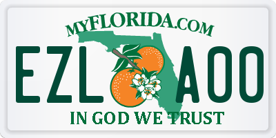 FL license plate EZLA00