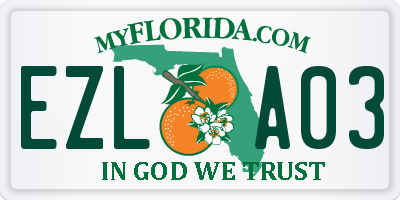 FL license plate EZLA03