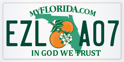 FL license plate EZLA07