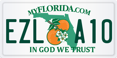 FL license plate EZLA10