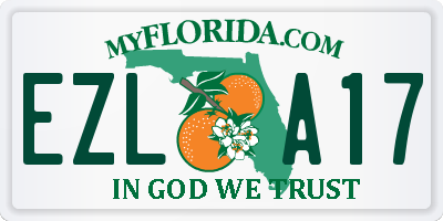 FL license plate EZLA17