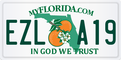 FL license plate EZLA19