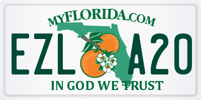 FL license plate EZLA20