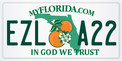 FL license plate EZLA22